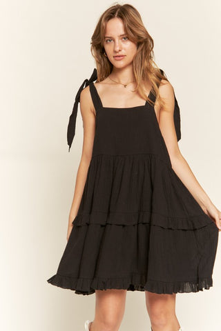 Square neck ruffle dress PLUS