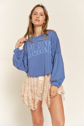 PLUS TERRY BATWING SLEEVE TOP