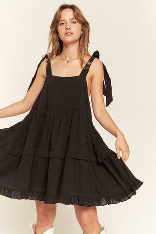 Square neck ruffle dress PLUS