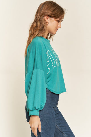 PLUS TERRY BATWING SLEEVE TOP