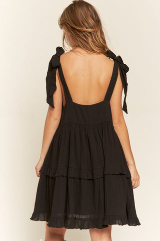 Square neck ruffle dress PLUS