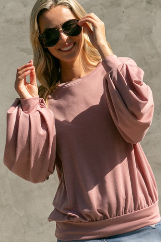 PLUS BIG PUFFY SLEEVES SWEATSHIRT