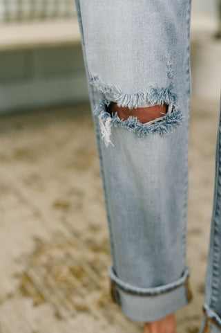 Judy Blue Mid Rise Boyfriend Jean with Bandana Loop