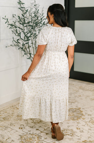 Vintage Floral Square Neck Dress
