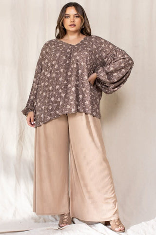 V-Neck Babydoll Blouse