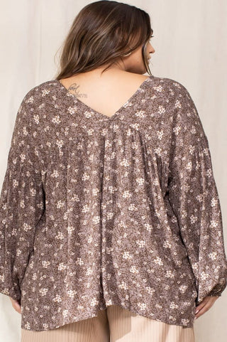 V-Neck Babydoll Blouse
