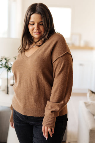 My favorite V-Neck Sweater in Mocha