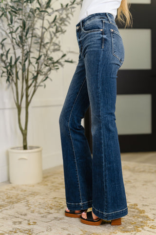 Judy Blue Classic Dark Wash High Rise Trouser Flare