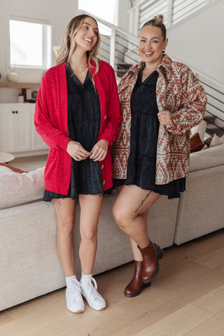 Moon Drift Mineral Wash V-Neck Dress