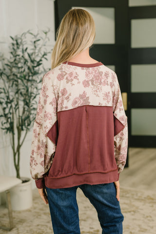 Harvest Rose Contrast Casual Pullover