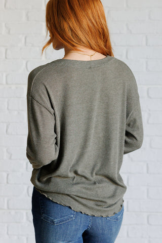 Happy Camper Ribbed Knit Top