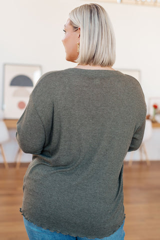 Happy Camper Ribbed Knit Top