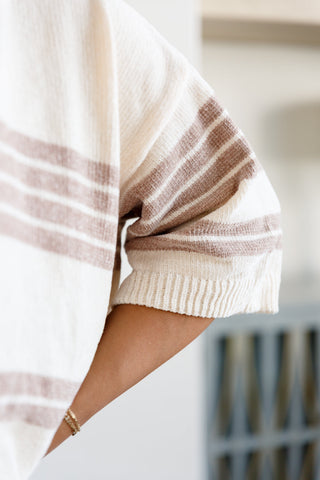 Latte Cloud Striped Hoodie