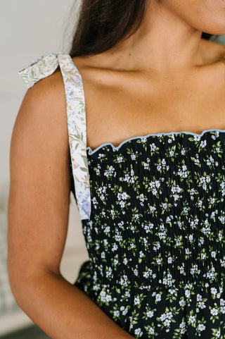 Midnight Field Tiered Maxi Dress in Navy