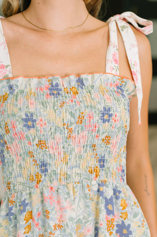 Western Floral Tiered Maxi Dress in Sage