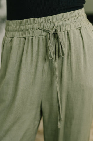 Straight Leg Lounge Pants in Light in Olive