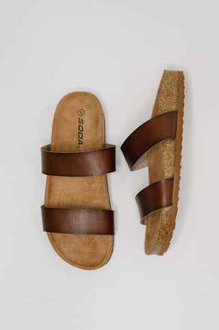 Sand Dune Round Toe Slip On Sandal in brown