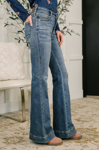 Judy Blue High Waist Flare Tummy Control Double Button WB
