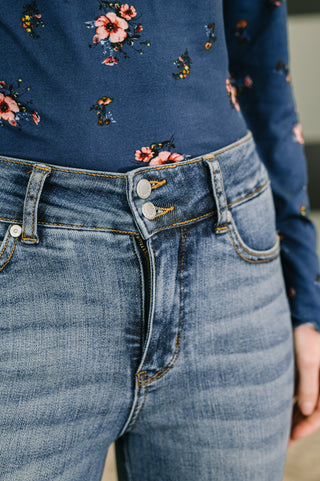 Judy Blue High Waist Flare Tummy Control Double Button WB