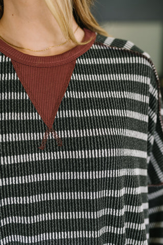 Sunset Cozy Contrast Relaxed Pullover