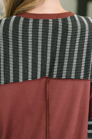 Sunset Cozy Contrast Relaxed Pullover