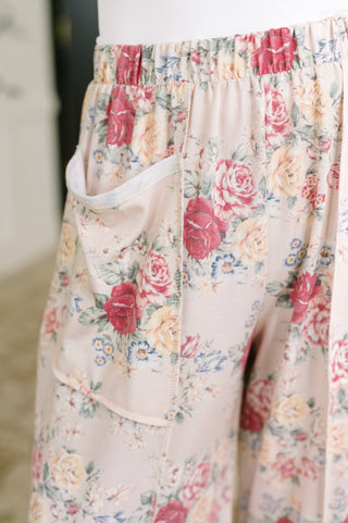 Southern Rose Wide Leg Floral Bottoms