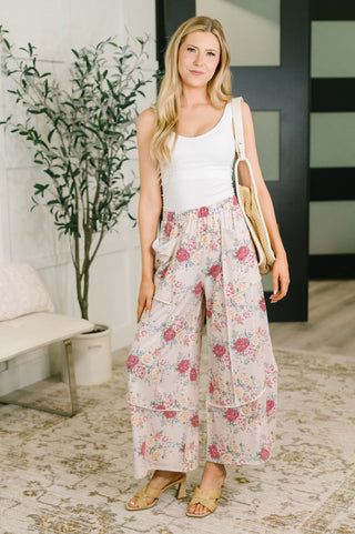 Southern Rose Wide Leg Floral Bottoms