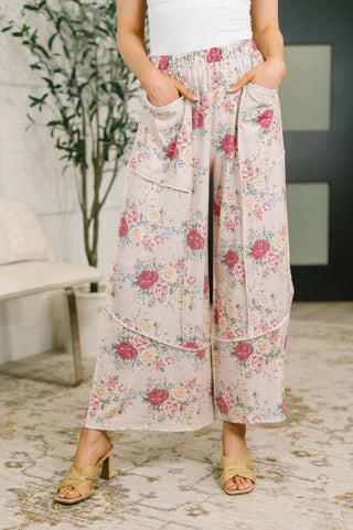 Southern Rose Wide Leg Floral Bottoms