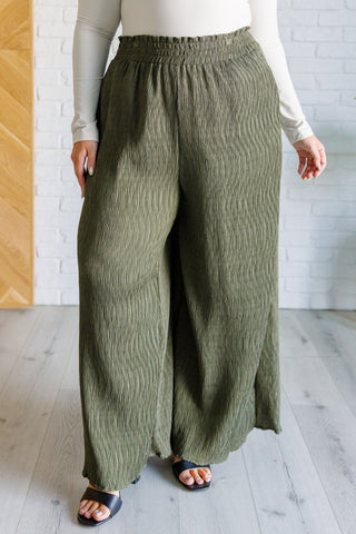 High Rise Wide Leg Lounge Pants in Olive