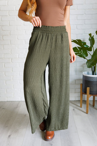 High Rise Wide Leg Lounge Pants in Olive