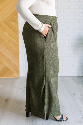 High Rise Wide Leg Lounge Pants in Olive