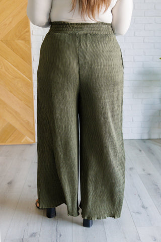 High Rise Wide Leg Lounge Pants in Olive