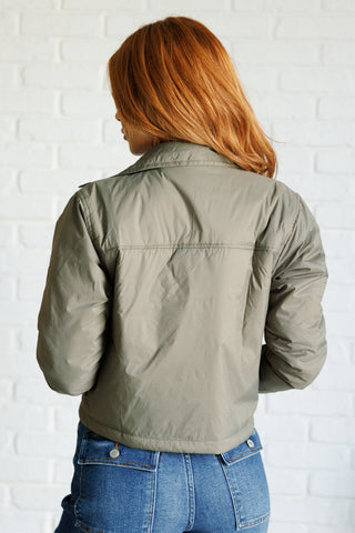 The Campus Trail Lightweight Puffer in Olive
