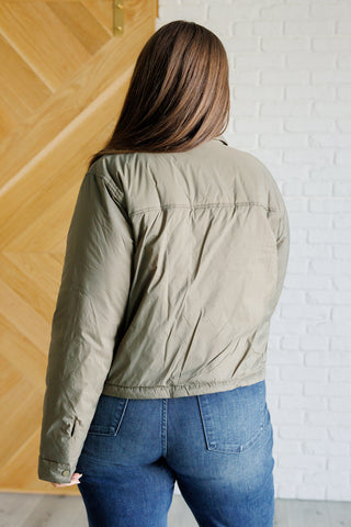 The Campus Trail Lightweight Puffer in Olive