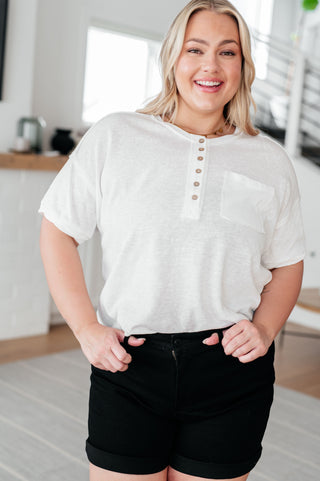 Classic Henley Top in white