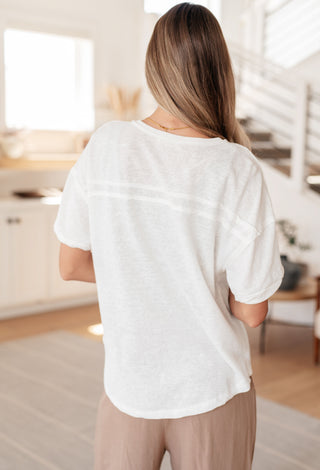 Classic Henley Top in white