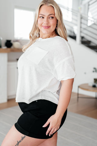 Classic Henley Top in white