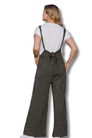 Striped Wide Leg Suspender