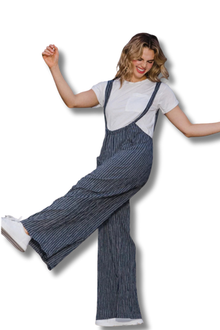 Striped Wide Leg Suspender