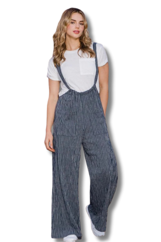 Striped Wide Leg Suspender