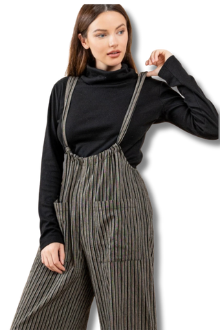Striped Wide Leg Suspender