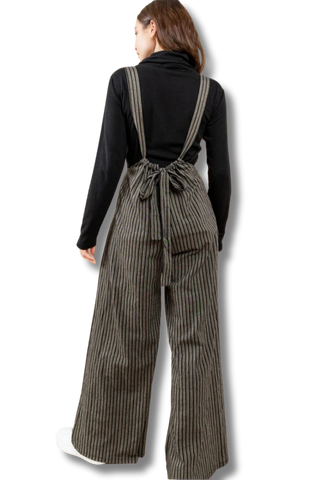 Striped Wide Leg Suspender