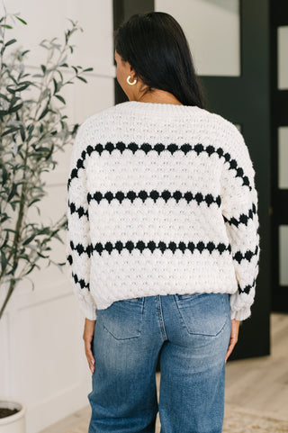 Textured Sweater in White and Black