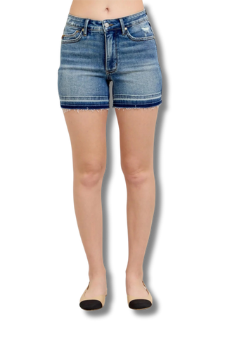 Judy Blue High Waisted Tummy Control Vintage Wash Release Hem Shorts