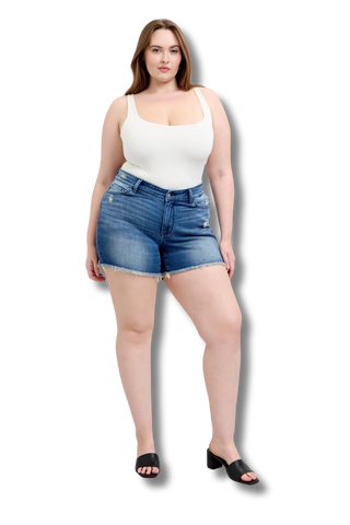 Judy Blue High Waisted V Front Shorts with Shield Pockets