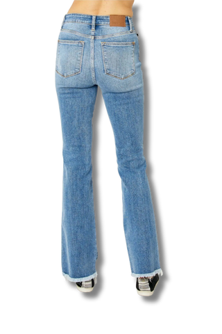 Judy Blue High Waisted Destroy Hem Bootcut Jeans