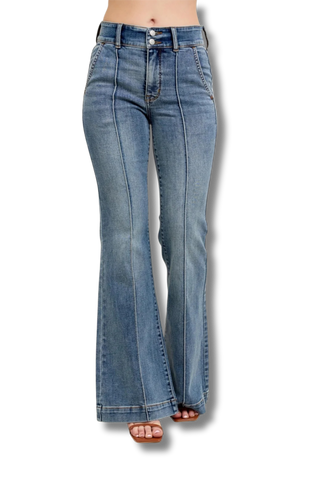 Judy Blue High Waisted Trouser Flare Jeans