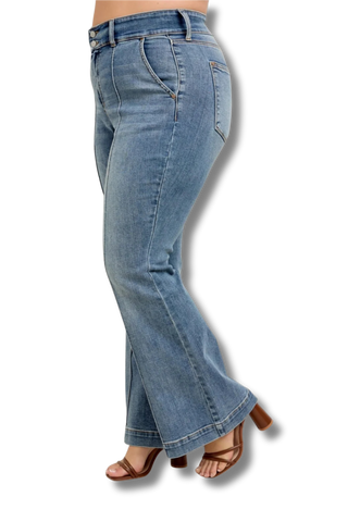 Judy Blue High Waisted Trouser Flare Jeans