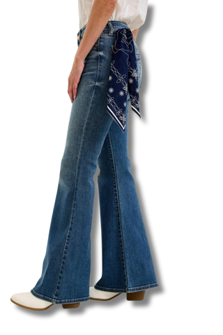 Judy Blue Mid Rise Jaqueline Flare Jeans