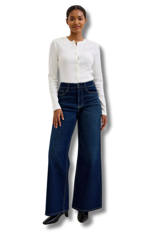 Judy Blue High-Waisted Wide-Leg Dark Wash Jeans